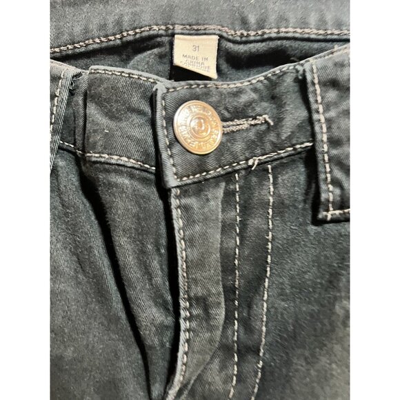True Religion Leggings Jeans Womens 31x29‎ Blue Flap Pockets Zip Ladies. - Picture 2 of 12